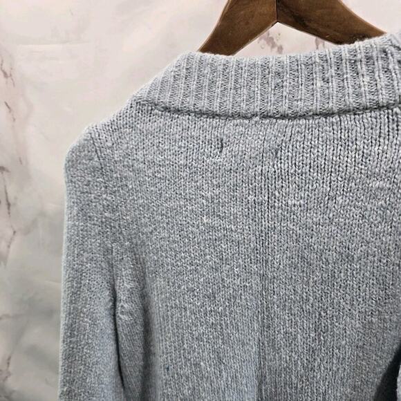 Maeve Sweater Womens XS Light Blue Mock Balloon Sleeve Mock Neck Knit - Picture 6 of 13